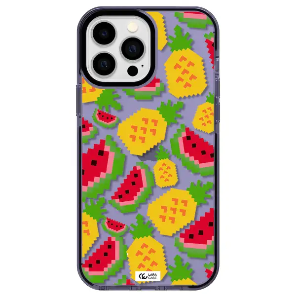 a pattern of watermelon and pineapples Apple iPhone 13 Pro Max impact Lilac Case
