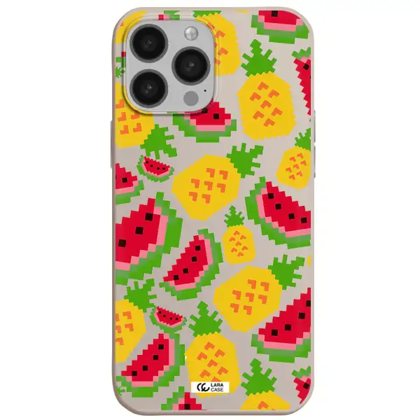 a pattern of watermelon and pineapples Apple iPhone 13 Pro Silicone Stone Case