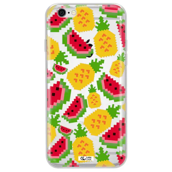 a pattern of watermelon and pineapples Apple iPhone 6 plus Clear TPU Case