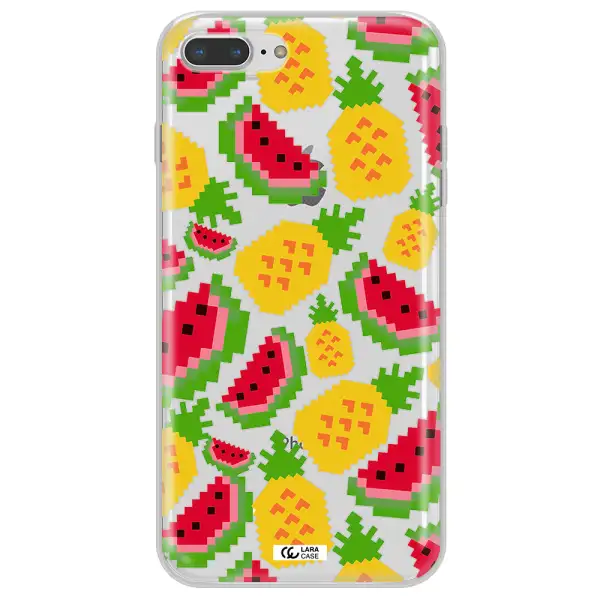 a pattern of watermelon and pineapples Apple iPhone 7 plus Clear TPU Case