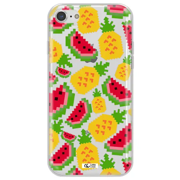 a pattern of watermelon and pineapples Apple iPhone 8 Clear TPU Case