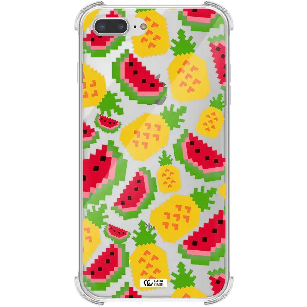 a pattern of watermelon and pineapples Apple iPhone 8 plus Clear PC Case