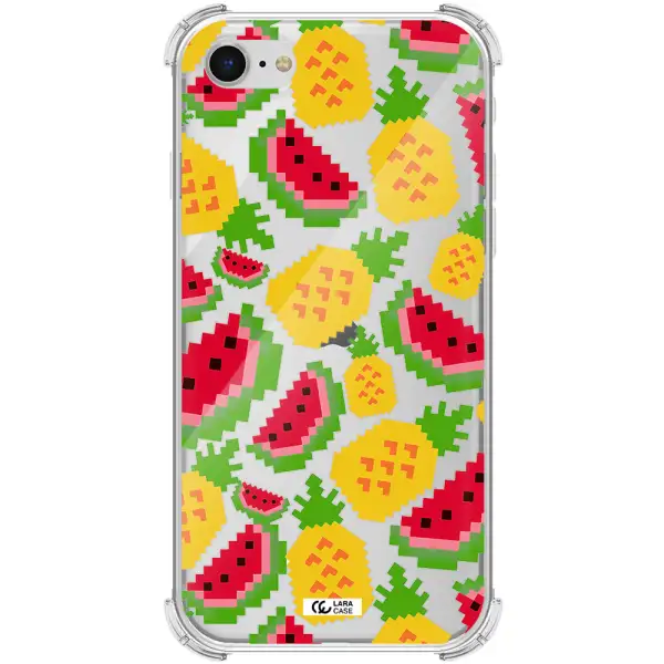 a pattern of watermelon and pineapples Apple iPhone se 2020 Clear PC Case