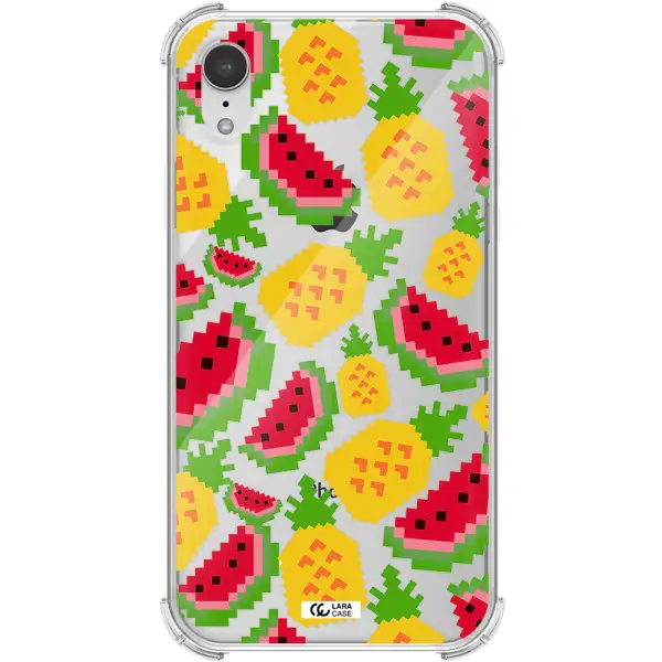 a pattern of watermelon and pineapples Apple iPhone XR Clear PC Case