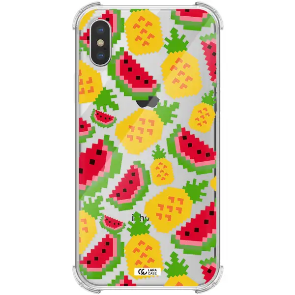 a pattern of watermelon and pineapples Apple iPhone XS max Clear PC Case