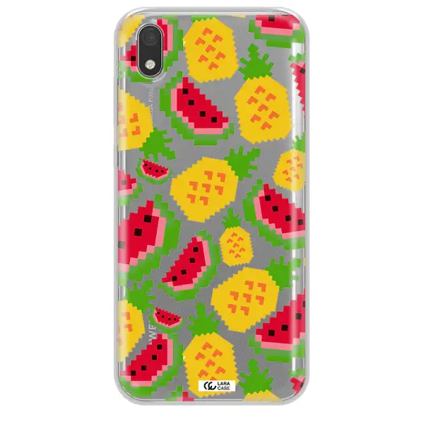a pattern of watermelon and pineapples Huawei Honor 8S Clear TPU Case