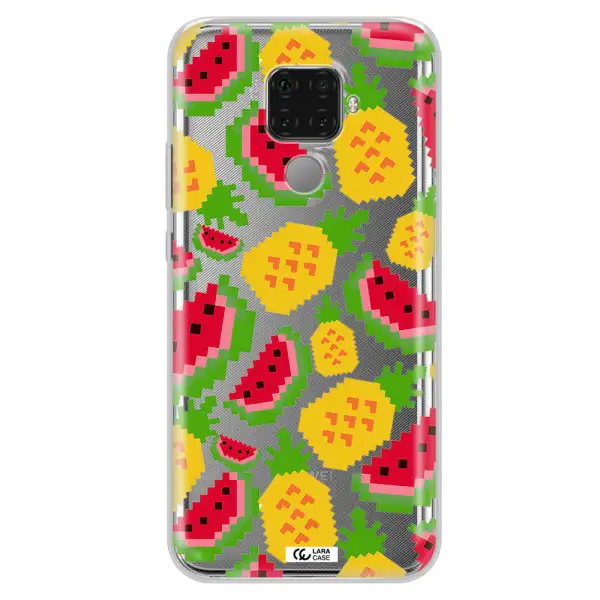 a pattern of watermelon and pineapples Huawei Mate 30 Lite Clear TPU Case