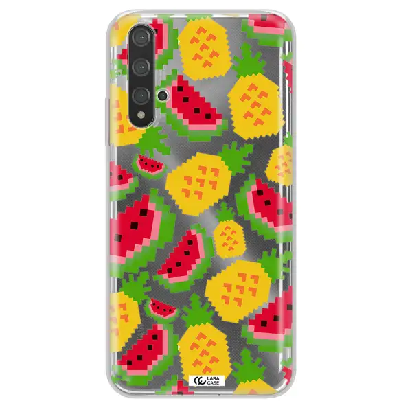 a pattern of watermelon and pineapples Huawei Nova 5t Clear TPU Case