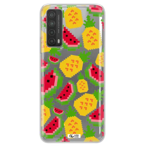 a pattern of watermelon and pineapples Huawei P Smart 2021 Clear TPU Case