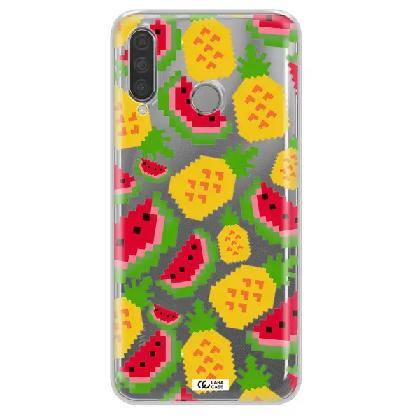 a pattern of watermelon and pineapples Huawei P30 Lite Clear TPU Case