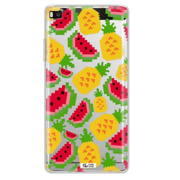 a pattern of watermelon and pineapples Huawei P8 Clear TPU Case