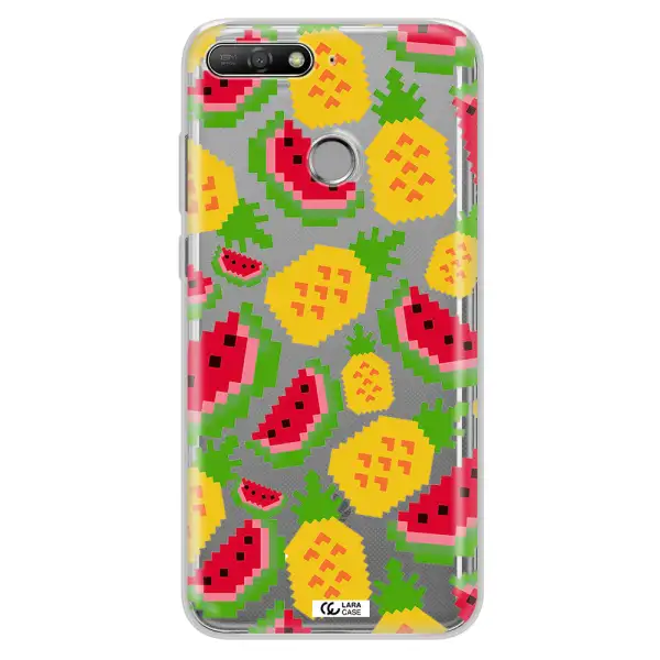 a pattern of watermelon and pineapples Huawei Y6 Prime 2018 Clear TPU Case