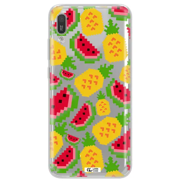 a pattern of watermelon and pineapples Huawei Y6 Pro 2019 Clear TPU Case