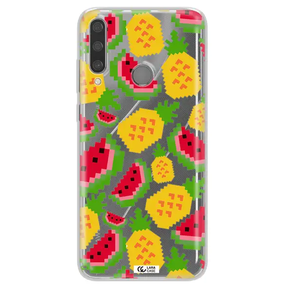 a pattern of watermelon and pineapples Huawei Y6P Clear TPU Case
