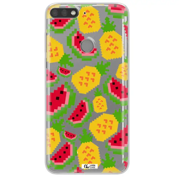 a pattern of watermelon and pineapples Huawei Y7 Prime 2018 Clear TPU Case