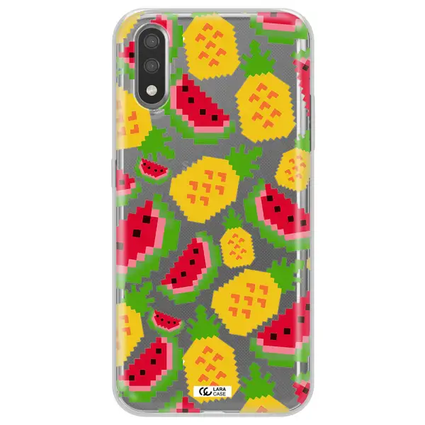 a pattern of watermelon and pineapples Samsung A01 Clear TPU Case