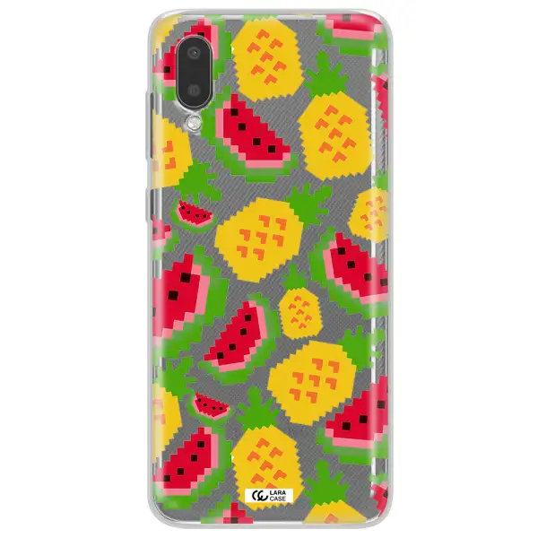 a pattern of watermelon and pineapples Samsung A02 Clear TPU Case