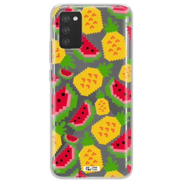 a pattern of watermelon and pineapples Samsung A02S Clear TPU Case