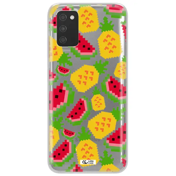 a pattern of watermelon and pineapples Samsung A03S Clear TPU Case