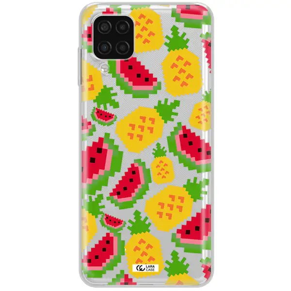 a pattern of watermelon and pineapples Samsung A12 4g Clear TPU Case