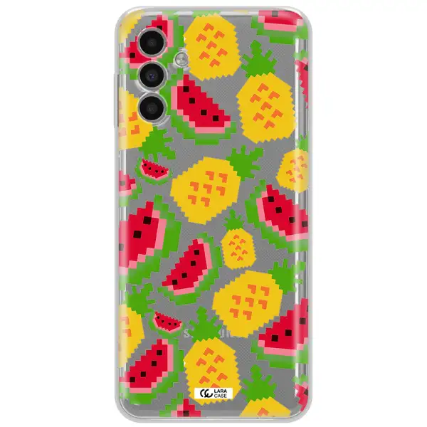 A Pattern Of Watermelon And Pineapples Samsung A13 5G Clear Tpu Case