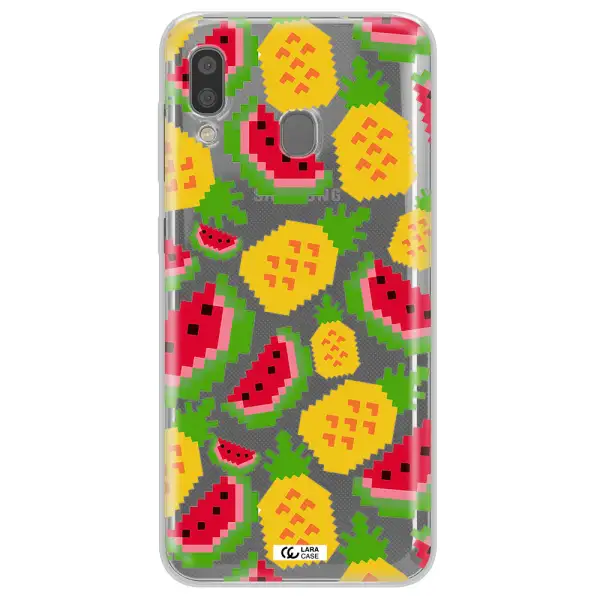 a pattern of watermelon and pineapples Samsung A20 Clear TPU Case