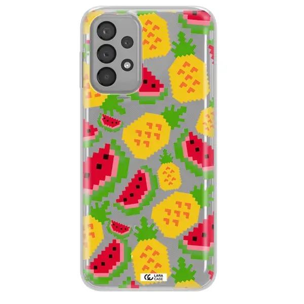 a pattern of watermelon and pineapples Samsung A23 Clear TPU Case