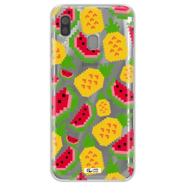 a pattern of watermelon and pineapples Samsung A30 Clear TPU Case