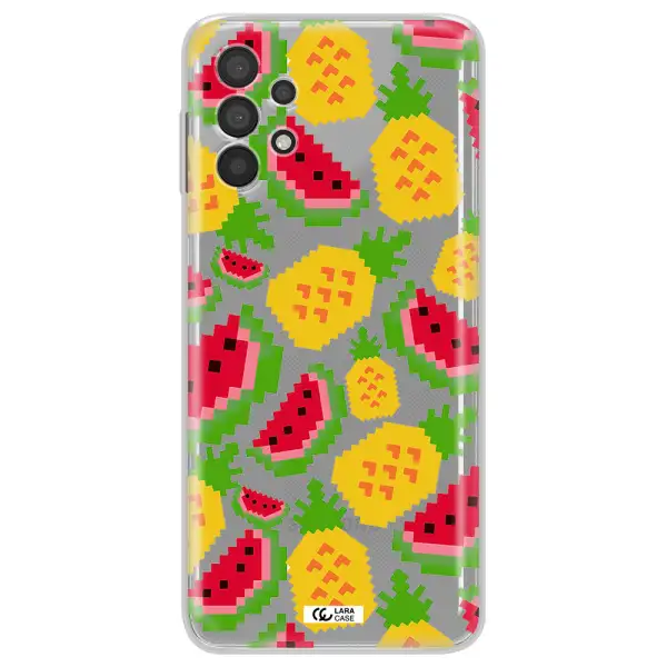 a pattern of watermelon and pineapples Samsung A32 Clear TPU Case