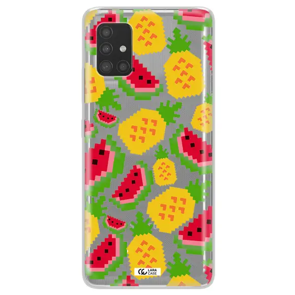 a pattern of watermelon and pineapples Samsung A51 Clear TPU Case