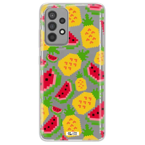 a pattern of watermelon and pineapples Samsung A52 Clear TPU Case