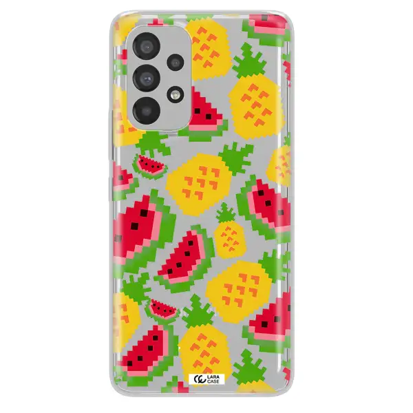 a pattern of watermelon and pineapples Samsung A53 Clear TPU Case