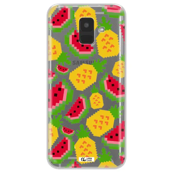 a pattern of watermelon and pineapples Samsung A6 Clear TPU Case