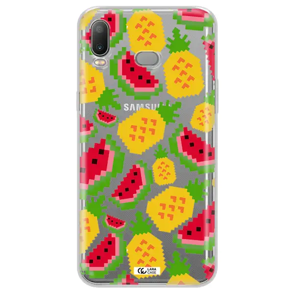 a pattern of watermelon and pineapples Samsung A6S Clear TPU Case