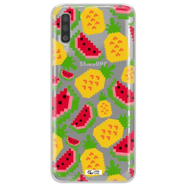 A Pattern Of Watermelon And Pineapples Samsung A70S Clear Tpu Case