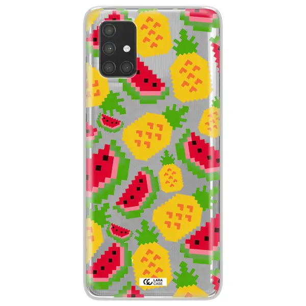 a pattern of watermelon and pineapples Samsung A71 Clear TPU Case
