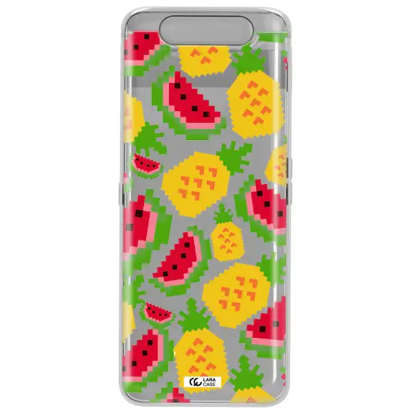 a pattern of watermelon and pineapples Samsung A80 Clear TPU Case