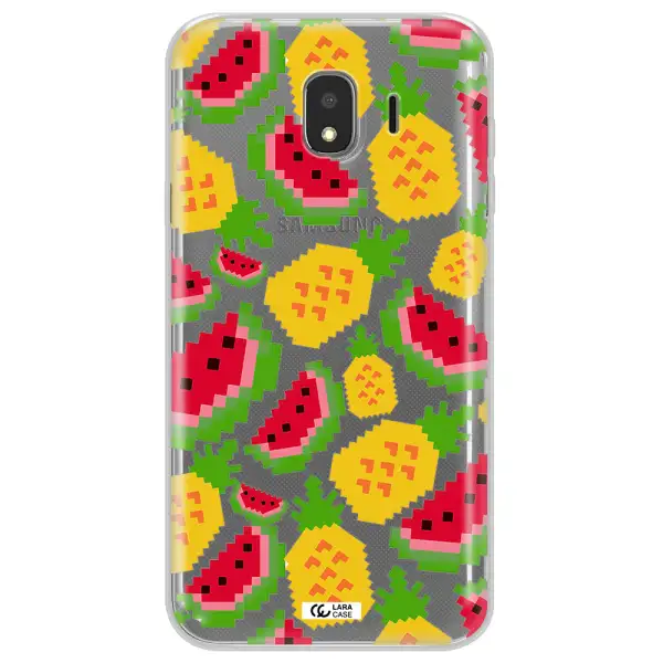a pattern of watermelon and pineapples Samsung J4 Clear TPU Case