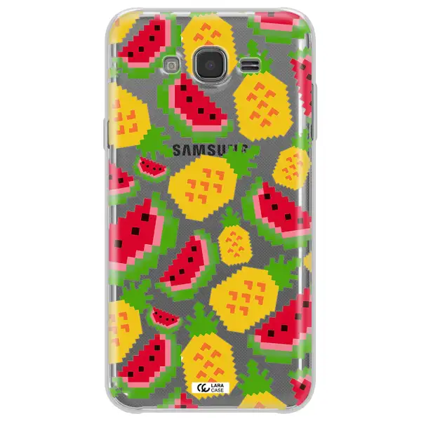 a pattern of watermelon and pineapples Samsung J7 2015 Clear TPU Case