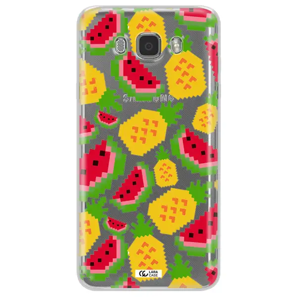 a pattern of watermelon and pineapples Samsung J7 2016 Clear TPU Case