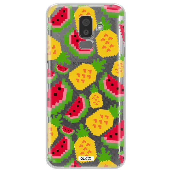 a pattern of watermelon and pineapples Samsung J8 Clear TPU Case