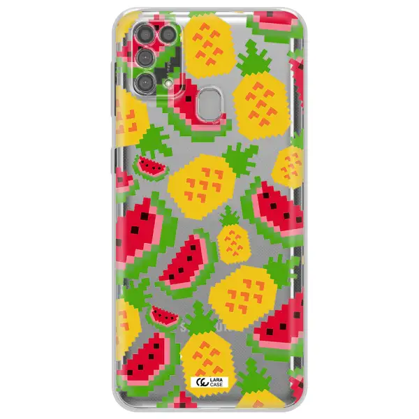 a pattern of watermelon and pineapples Samsung M31 Clear TPU Case