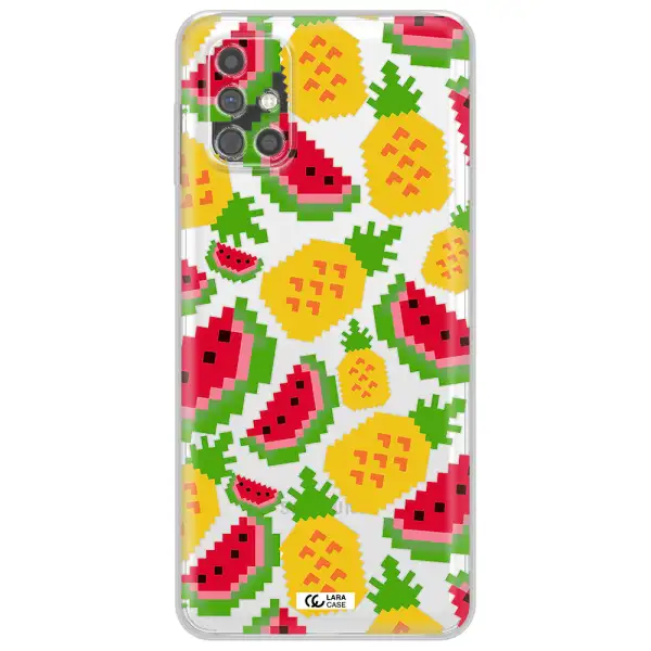a pattern of watermelon and pineapples Samsung M31S Clear TPU Case