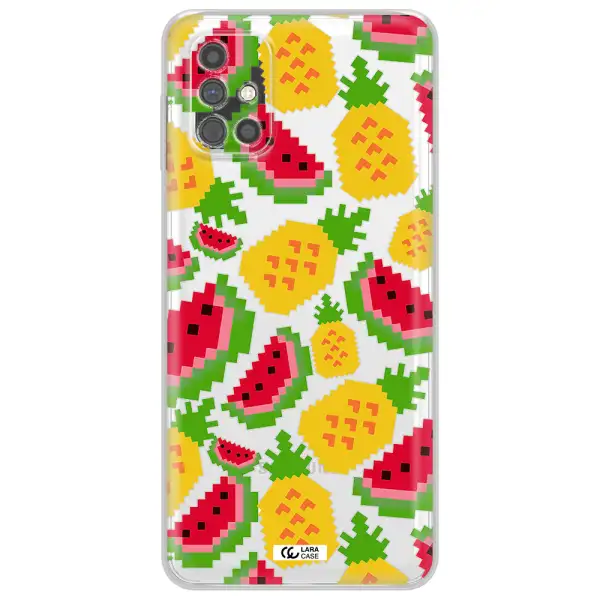 a pattern of watermelon and pineapples Samsung M51 Clear TPU Case