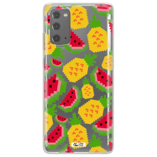 a pattern of watermelon and pineapples Samsung Note 20 Clear TPU Case