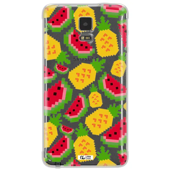 a pattern of watermelon and pineapples Samsung Note 4 Clear TPU Case