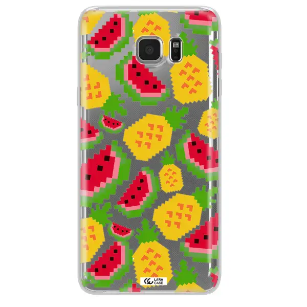 a pattern of watermelon and pineapples Samsung Note 5 Clear TPU Case