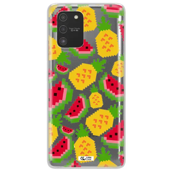 a pattern of watermelon and pineapples Samsung S10 Lite Clear TPU Case