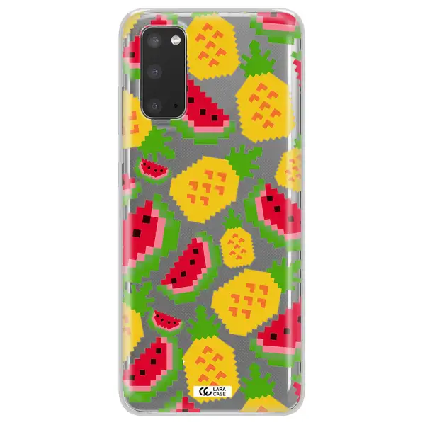 a pattern of watermelon and pineapples Samsung S20 Clear TPU Case