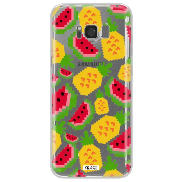 a pattern of watermelon and pineapples Samsung S8 Plus Clear TPU Case